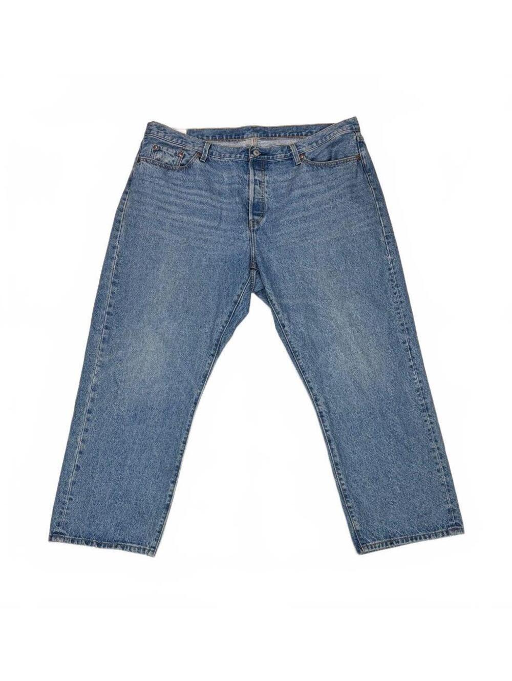 90s Levi's Premium 501 Women's 20W M 44x30 Blue Medium Wash Baggy Straight Jeans